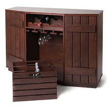 Mendler Portabottiglie Mobile per Vini HWC-F67 40x120x89cm Legno MDF Scuro Noce