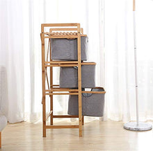 YQ&TL Armadietto Mobiletto Bagno Salvaspazio Armadio da Bagno a Tre Strati, dormitorio, Finitura scaffale da Pavimento, scaffale di bambù Semplice per Uso Domestico