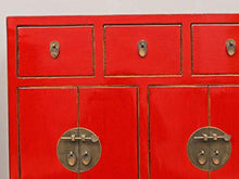 Yajutang - Cassettiera cinese con 3 cassetti, 4 ante, colore: Rosso