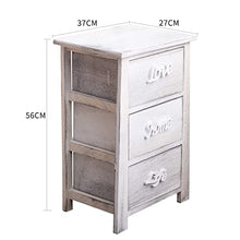 Rebecca SRL Comodino Mobiletto con 3 cassetti Bianco Grigio Shabby Chic Camera Arredo Casa (cod. RE4565)
