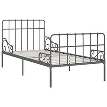 SKM Giroletto con Doghe Grigio in Metallo 90x200 cm