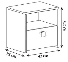 13Casa - Easy A6 - Comodino. Dim: 33x42x43 h cm. Col: Bianco, Acacia. Mat: MDF., legno_composito
