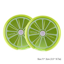 CJshop Astuccio portapillole Pillole di imballaggio Pill Organizer Home Limone Scatola a Forma di Comodi Pillola Rotary Scatola Rotonda Organizer per Pillole