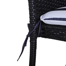 Outsunny Set 6 Cuscini per Sedia Sfoderabili 100% Poliestere 42x42x5cm Bianco e Blu