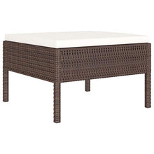 SKM Set Divani da Giardino 6 pz con Cuscini in Polyrattan Marrone (38kg)