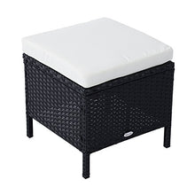 Outsunny Set Mobili Rattan da Esterno 6pz con Cuscini Giardino Nero