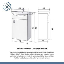 Planetmöbel - Set di mobili da bagno composto da mobile sotto-lavabo e armadietto a specchio, con sifone, ideale per il bagno degli ospiti, colore bianco