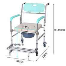 JTKDL Sedia da Toilette con Ruote Vecchia Sedia A Rotelle Sedia da Bagno Mobile Sgabello da Bagno