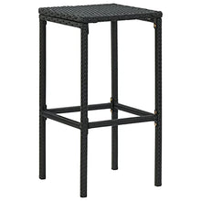 vidaXL Sgabelli da Bar con Cuscini 3 pz Neri in Polyrattan