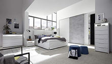 comò 3 cassetti bianco opaco moderno top grigio EFFETTO CEMENTO economico moderno design