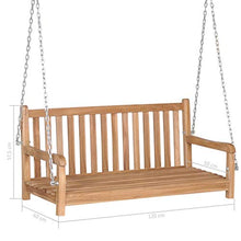 SKM Dondolo in Legno Massello di Teak 120x60x57,5 cm Marrone