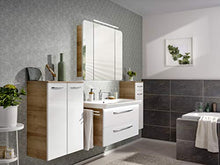 Fackelmann Milano - Armadietto da Bagno, 60 cm, Colore: Marrone/Bianco
