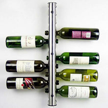 Portabottiglie da parete in acciaio inox con design creativo.
