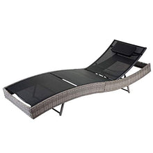 Mendler Lettino Regolabile da Esterno Savannah Acciaio polyrattan 220x70x88cm Grigio con Cuscino Nero