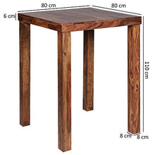WOHNLING Tavolo da Bar, Legno, Sheesham, 80 x 80 x 110 cm