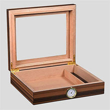 TGhosts Cigar Humidor, Glasstop Cigar Humidor, con Cedro Spagnolo di Legno Foderato for 25 Cigars, Perfetta visualizzazione Desktop Cigar Box Set (Color : B)