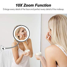 Belleashy Specchio Trucco 10X Ingrandimento Trucco Specchio Portatile Illuminato Per Il Bagno