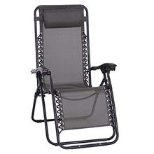 Outsunny Poltrona Sedia Sdraio Pieghevole Reclinabile Lettino Relax Zero Gravity Textilene 90x65x110cm Grigio