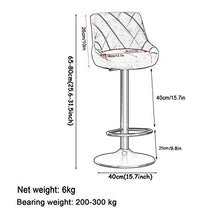 Sgabelli da Bar Sedia Sgabelli da bar, colazione pranzo Sgabelli Con Chrome poggiapiedi e base, a 360 ° Ascensore girevole meccanica con la parte posteriore flanella Bar Stool, gamba d'oro sgabello da