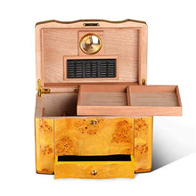 XUSHEN-HU Doppio Pallet Cassetto Humidor Giallo Mass Cigar