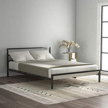 belupai Telaio letto in metallo con rete a doghe, per camera dei bambini, camera da letto (nero, 140 x 200 cm)