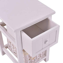 LICHUAN Comodino Moderno Comodino Camera da Letto Comodino Mini Due Piani 1 Cassetto Armadio In Legno Con Cesto Bianco Fine Tavolo Facile Da Assemblare