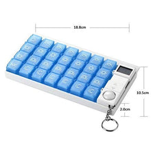 BGSFF Portapillole settimanale con promemoria Timer - Contenitore per Pillole da 7 Giorni a 28 Scomparti per casa e Viaggio - Organizer per medicinali con Allarme, Bianco