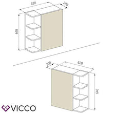 Vicco Armadietto Con Specchio Fynn Specchio per il bagno Bianco Con ripiani