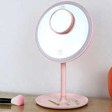 BGROESTWB Specchi compatti Tocca Desktop Lampada dello Specchio Principale con Spia di Ricarica Trucco dello Specchio Specchio di Trucco Desktop .per Casa (Color : Pink, Size : 32X20X17cm)