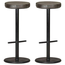 vidaXL Sgabelli da Bar 2 pz Grigio Anticato in Vera Pelle
