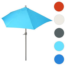 Mendler Ombrellone da Balcone salvaspazio Parla 135x260x252cm Azzurro Senza Base