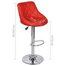 vidaXL 2X Sgabello da Bar Rosso Regolabile con Poggiapiedi e Schienale Sedia