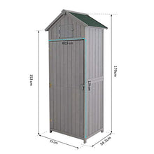 Outsunny Casetta in Legno da Giardino con Tetto Impermeabile, Armadio da Esterno Porta Attrezzi da Giardino con 3 Mensole, 77×54.2×179cm