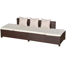 giordano shop Divano da Esterno 3 Posti 220x68x62 cm in Rattan Marrone