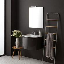 Kiamami Valentina MOBILE BAGNO CON LAVABO SOSPESO GRIGIO LUCIDO SPECCHIO RETTANGOLARE | RIVA