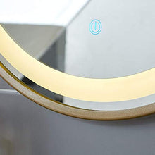 FGDSA Specchio da Bagno, Specchio da Trucco Rotondo in Stile Hollywoodiano, con Specchietto Illuminato da Parete con Luce Bianca (Colore: Oro, Dimensioni: 50 Cm)