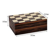 QINJLI Cedar Cigar Humidor, Brown Scacchi Cigar Cabinet con Cedar Rivestimento, Portatile Leggero Viaggi Cigar Box con igrometro elettronico e umidificatore
