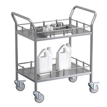 Carrello Da Laboratorio In Acciaio Inossidabile 201 A Doppio Strato, Parapetto Rinforzato, Carrello Da Laboratorio Silenzioso, Non Magnetico, Antistatico, Resistente Agli Acidi E Agli Alcali, Carrel