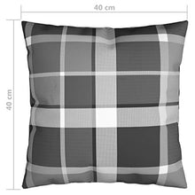 vidaXL Cuscini Decorativi 4 pz Grigi a Quadri 40x40 cm in Tessuto