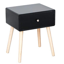 Flyelf Comodino Tavolino con Cassetto,40 * 30 * 50 cm (Nero)