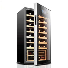 Armadietto per Vino con ripiano in Legno massello - Cantinetta per Vino da 32 Bottiglie termoelettrica per Vino Rosso e Bianco/refrigeratore da banco con Display Digitale della Temperatura per CAS
