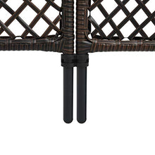 E E-NICES Paravento a Pannelli in Polyrattan Marrone 300x200 cm