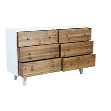 Milani Home s.r.l.s. cassettiera in Legno con Sei cassetti di Design Moderno per Salotto Cucina Sala da Pranzo cm 146x45x90 h