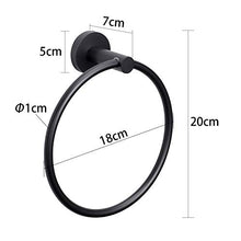 Tuggui - Portasciugamani in acciaio inox SUS 304, colore: Nero opaco