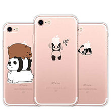 per iPhone 5S 5 / iPhone SE 1a generazione Custodia, CrazyLemon gel di silicone ultra trasparente morbida in TPU creativa Case resistente ai graffi per iPhone 5S 5 SE - Sotto il panda