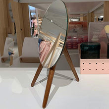 LXRZLS Lo Specchio Portatile di Trucco di Viaggio dello Specchio di Legno del Triangolo dello Specchio di vanità del Legno Solido può Essere girato