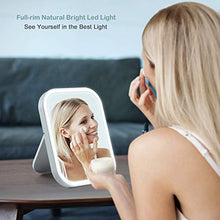 Kasimir Specchio da Trucco con Luce LED Specchio Cosmetico Illuminato Portatile Specchio Makeup Professionale Touch Screen per Trucco Camera da Letto Rasatura e Viaggio - Rettangolo, Bianco