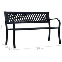 Tidyard Panchina da Giardino 125 cm Nera in Acciaio