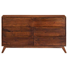 SKM Cassettiera Marrone 140x40x80 cm in Legno Massello di Mango