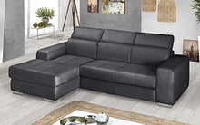 Dafne Italian Design Divano Letto angolare 3 posti con penisola a Sinistra. Similpelle Grey (cm. 259 x 178 x 94h)